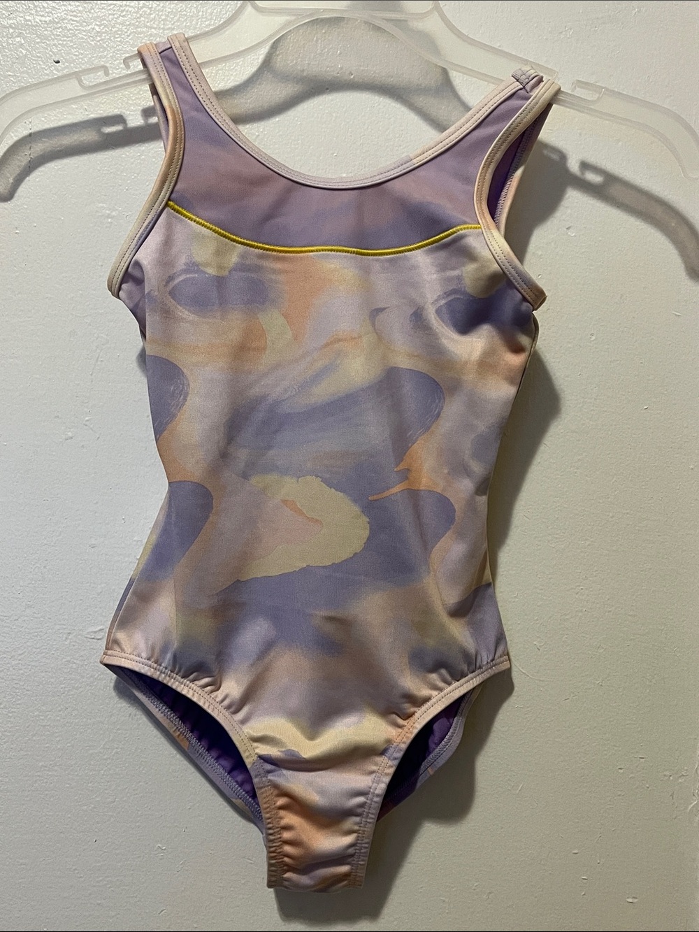Pastel Swirl One-Piece Bathing Suit - Lavender & Peach Accent